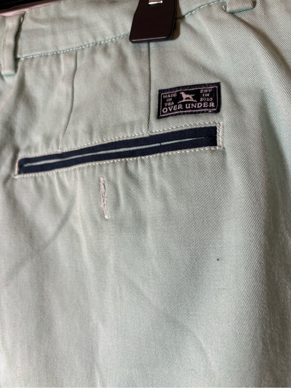 Men's Mint Flat Front Casual Shorts - Picture 3 of 4